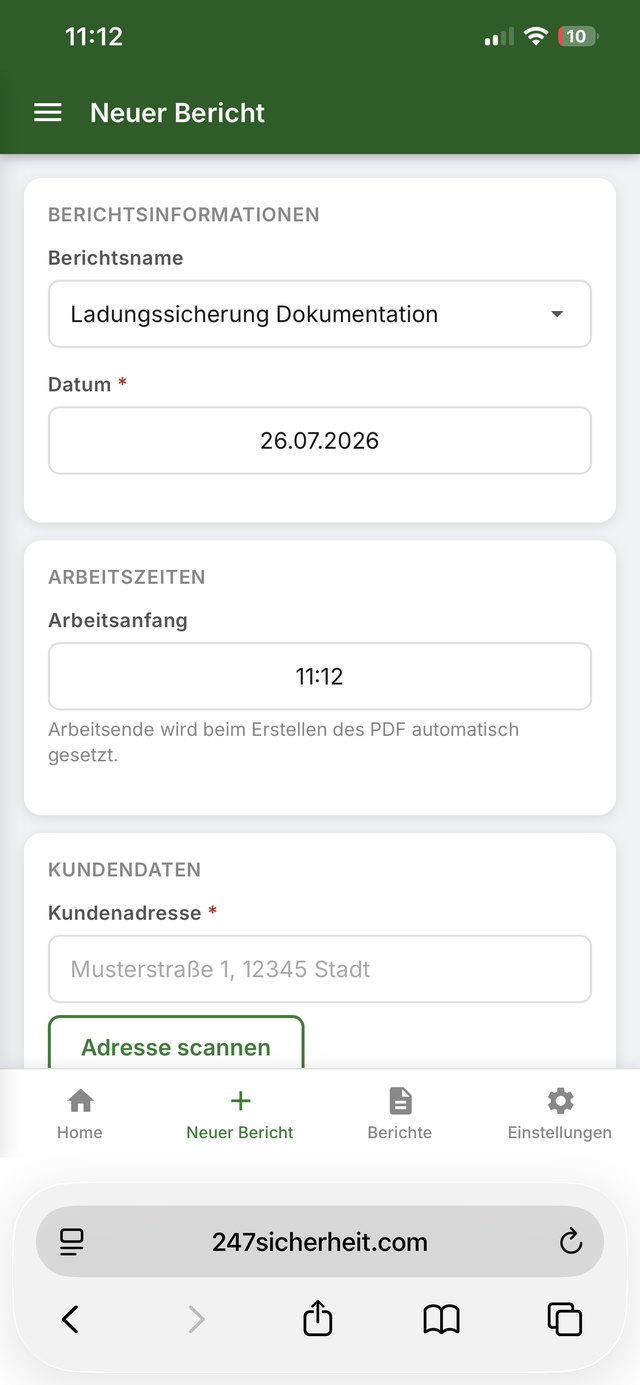 XP Work App – Neuer Bericht