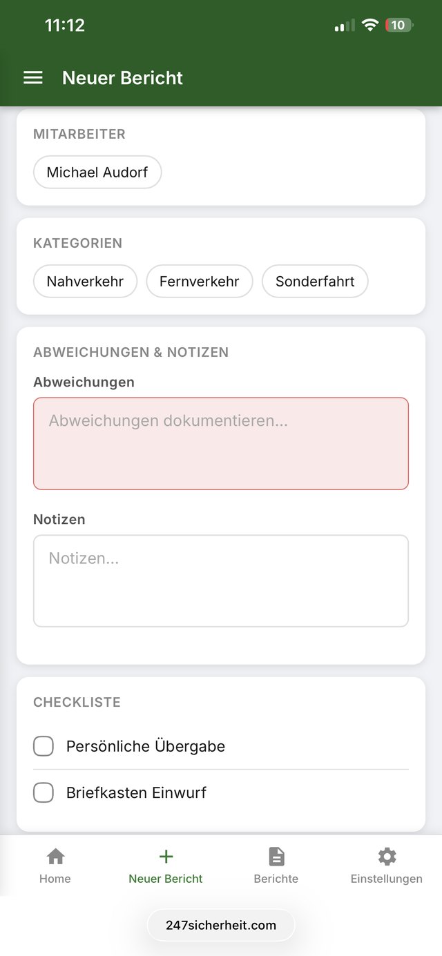 XP Work App – Kategorien und Checkliste